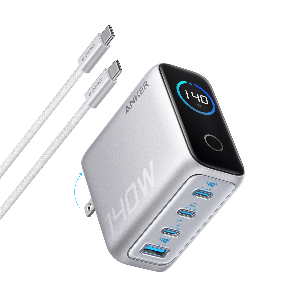 Anker - charger - Lithium - Para Universal - Charger (140W 4-Port PD 3.1) S Guatemala