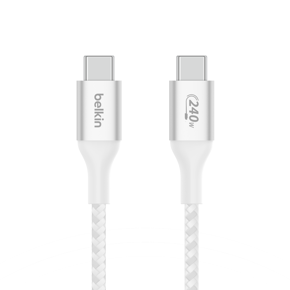 Belkin BoostCharge - Cable USB - 24 pin USB-C (M) a 24 pin USB-C (M) - USB 2.0 - 2 m - compatible con hasta 240 W de potencia - blanco Guatemala