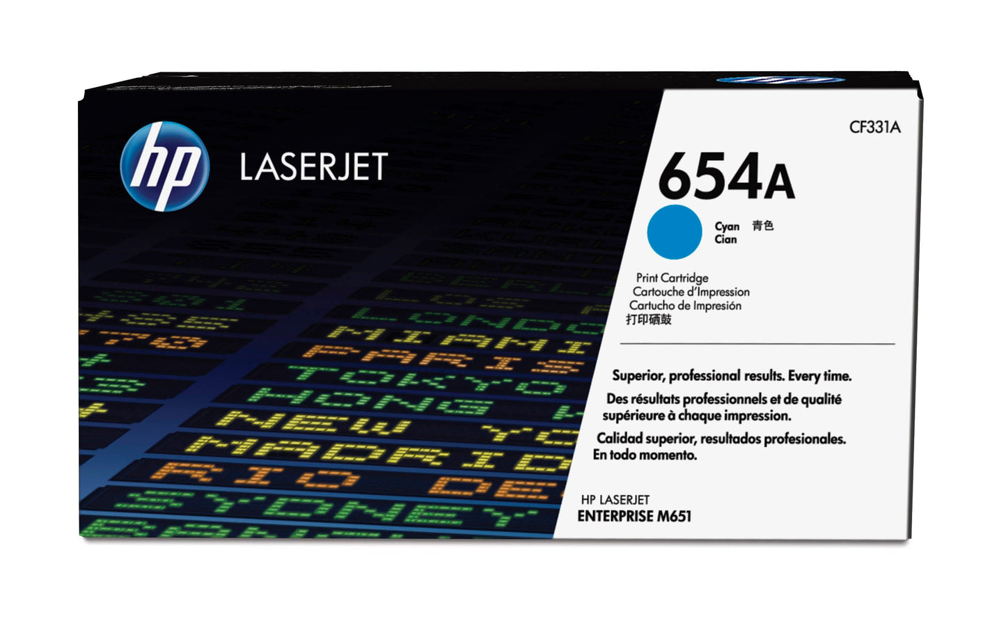 HP 654A - Cián - original - LaserJet - cartucho de tóner (CF331A) - para Color LaserJet Enterprise M651dn M651n M651xh Color LaserJet Managed M651dnm M651xhm Guatemala