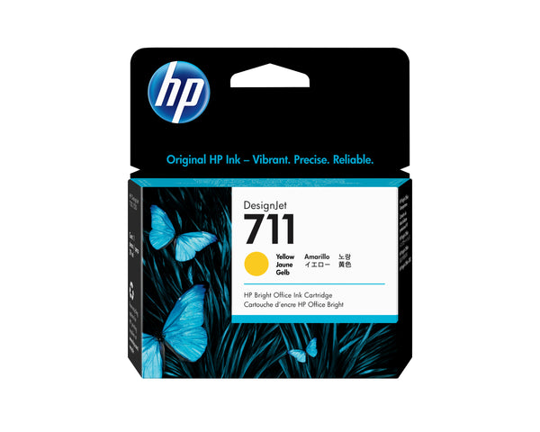 HP 711 - 29 ml - amarillo - original - DesignJet - cartucho de tinta - para DesignJet T100 T120 T120 ePrinter T125 T130 T520 T520 ePrinter T525 T530 Guatemala