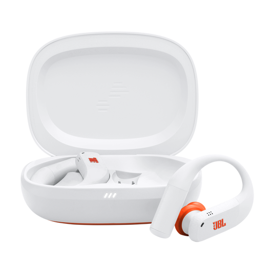 JBL Endurance Peak 4 blanco y naranja con estuche