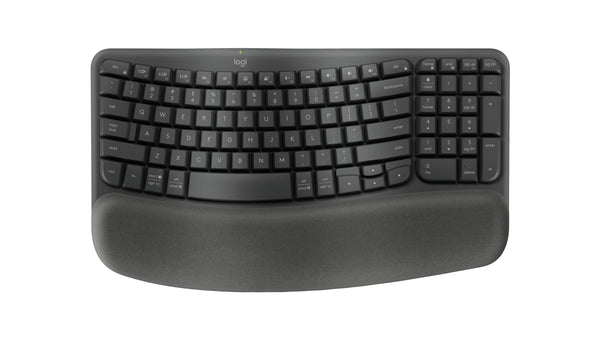 Logitech Ergo Series Wave Keys Wireless Ergonomic Keyboard with Cushioned Palm Rest, Graphite - Teclado - con reposamanos acolchado - inalámbrico - Bluetooth LE - grafito Guatemala