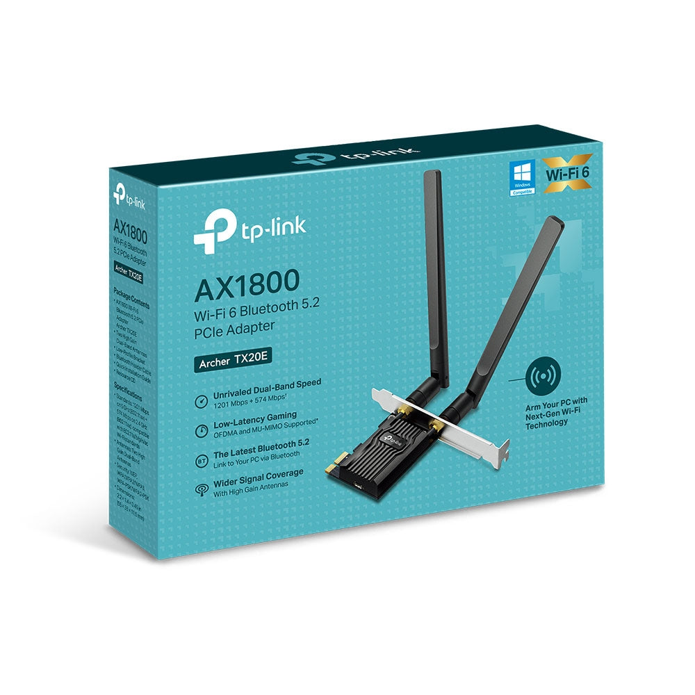 TP-Link Archer TX20E V2 - Adaptador de red - PCIe - 802.11ax Bluetooth 5.2 Guatemala
