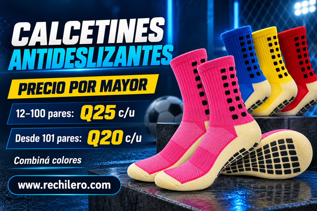Calcetines antideslizantes por mayor en Guatemala: Q25 desde 12 pares y Q20 desde 101 pares