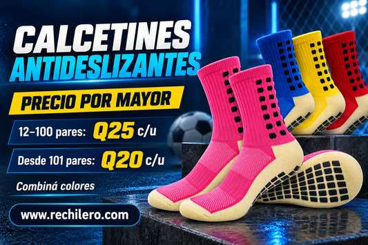 Calcetines antideslizantes por mayor en Guatemala: Q25 desde 12 pares y Q20 desde 101 pares