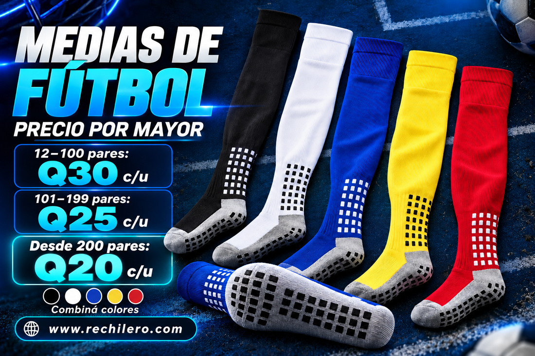 Medias completas antideslizantes: Q30 de 12 a 100 pares, Q25 de 101 a 199 y Q20 desde 200 pares