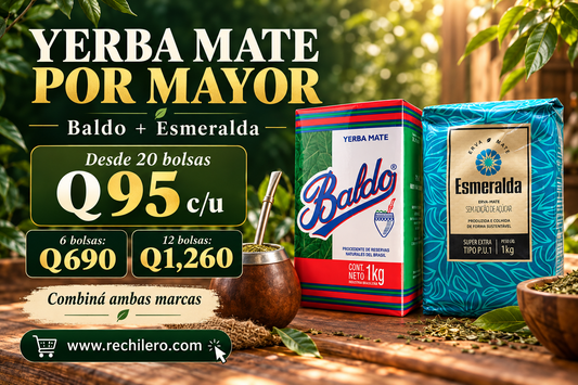 Yerba mate Baldo y Esmeralda por mayor: Q95 por bolsa desde 20 unidades en Rechilero