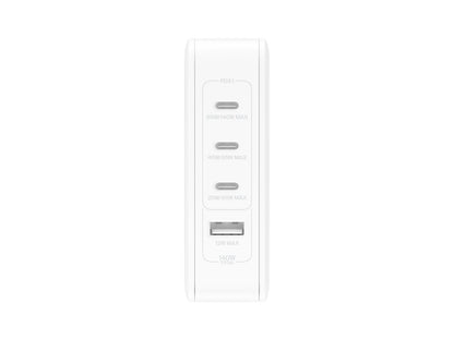 Belkin - Adaptador de corriente - tecnología GaN - 140 vatios - Fast Charge Suministro de energía 3.1 - 4 conectores de salida (3 USB-C USB) - blanco