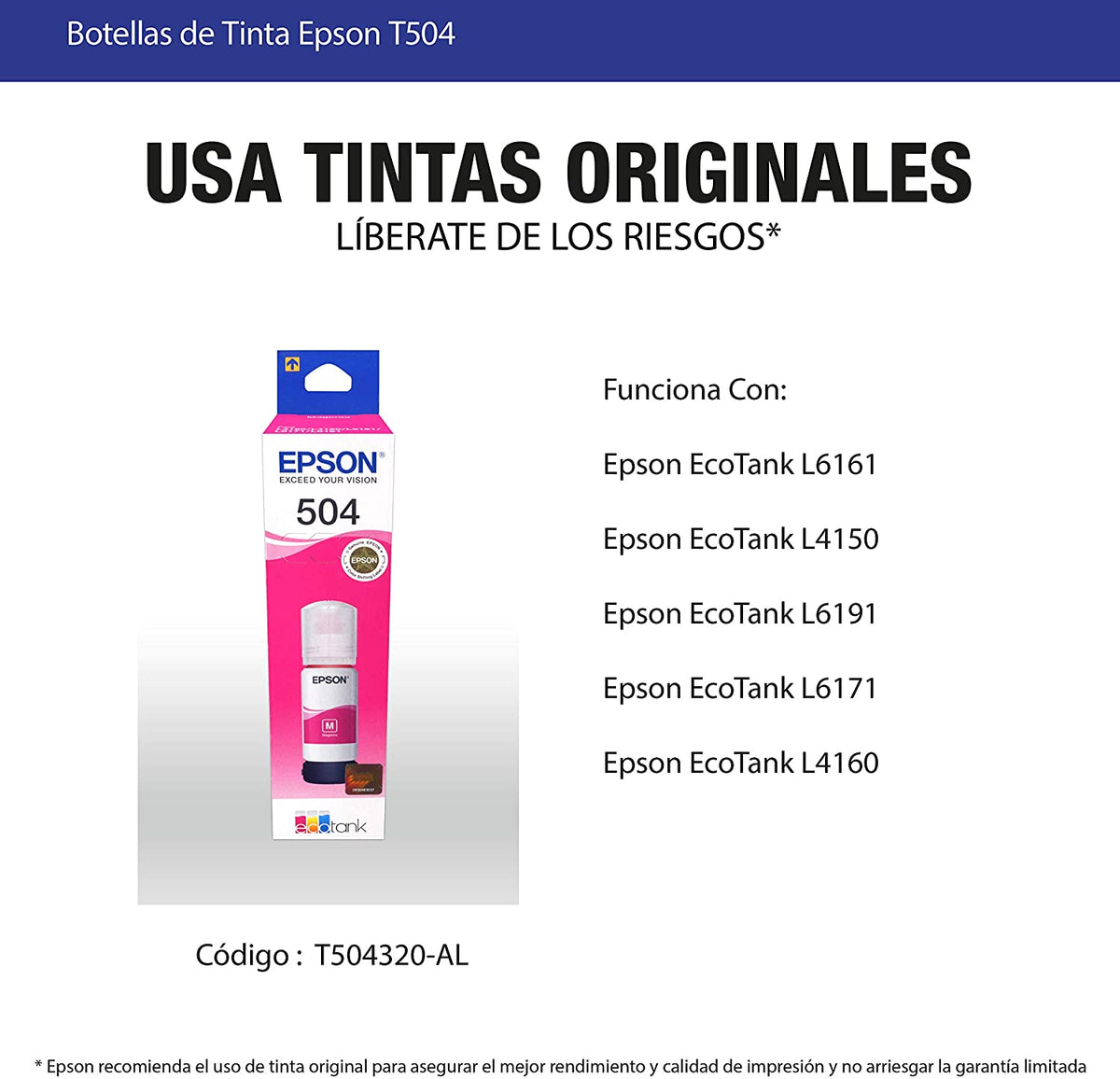 Tinta Epson 504 Magenta 70 ml T504320-AL