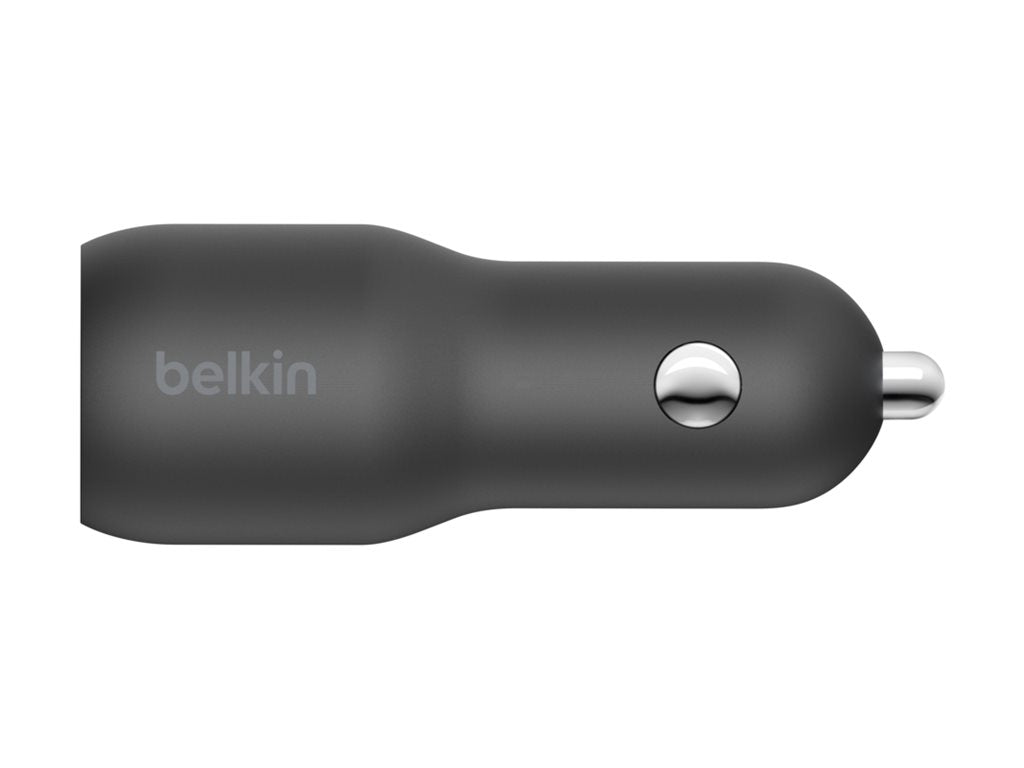 Belkin Dual Car Charger - Adaptador de corriente para el coche - 37 vatios - PD 3.0 - 2 conectores de salida (USB 24 pin USB-C)