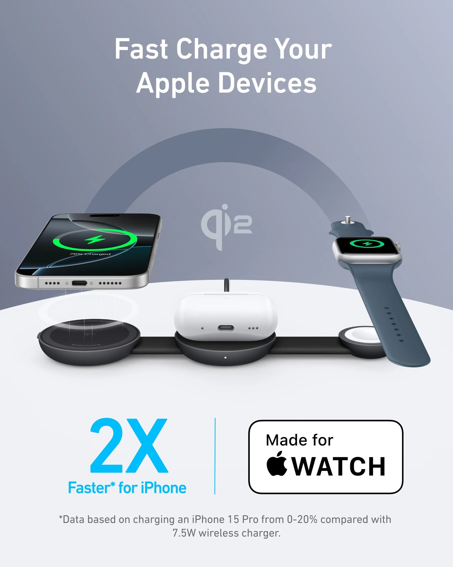 Anker - Battery charger - Lithium - For Universal - MagGo Wireless Charging Stati