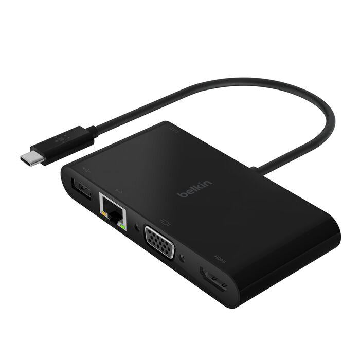 Belkin - Multimedia and charge adapter - USB-C - VGA, HDMI - 1GbE