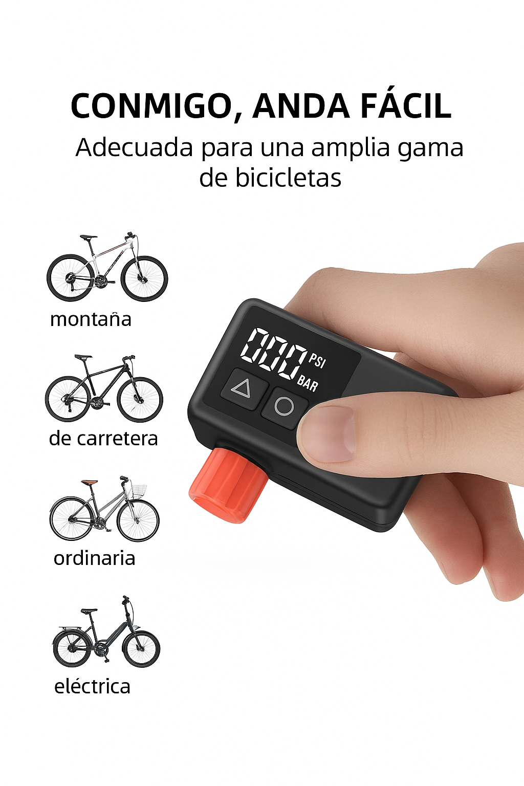 Inflador Eléctrico Portátil para Bicicleta
