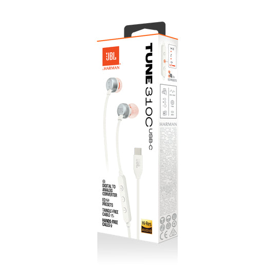 Auriculares JBL Tune 310C con Cable USB-C Blanco - Guatemala