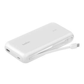 Batería externa Belkin BoostCharge 20K blanca con cable USB-C, SKU BPB024fqWH