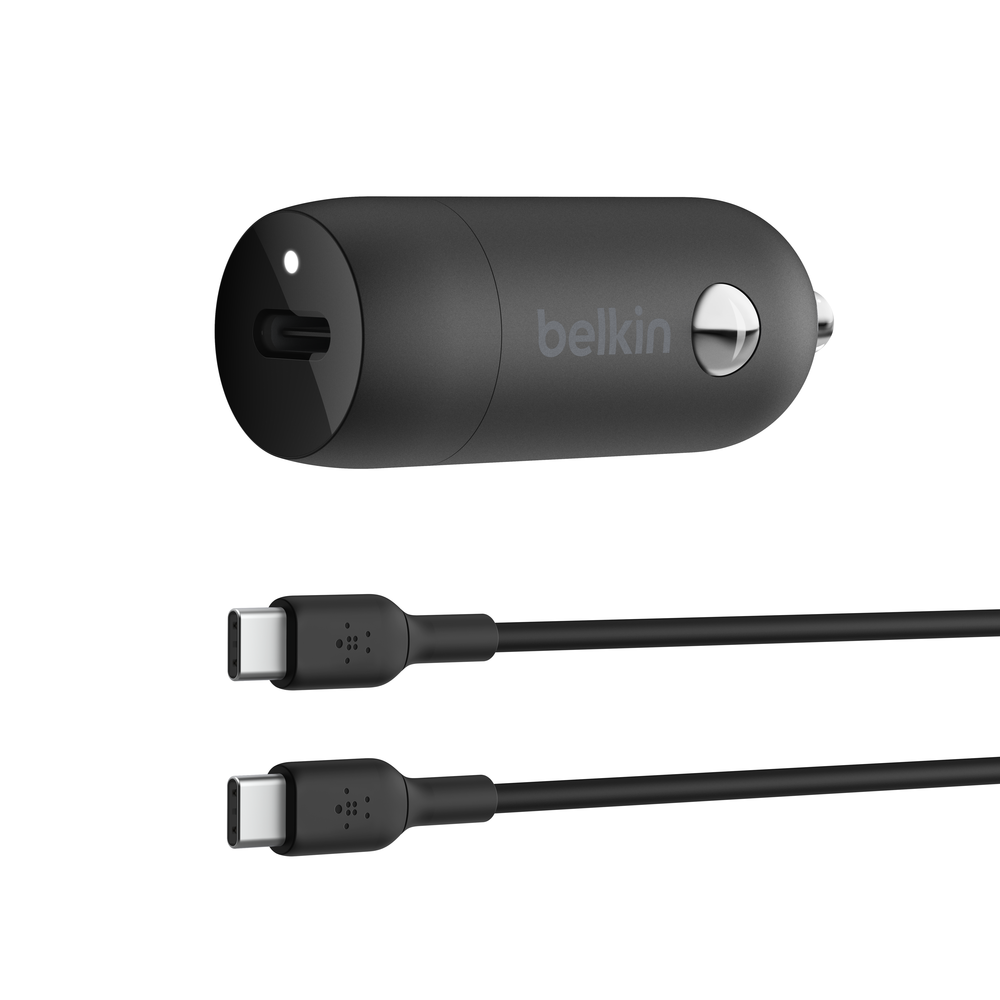 Belkin - Adaptador de corriente para el coche - 30 vatios - 3 A - Fast Charge Suministro de energía 3.1 (24 pin USB-C) - negro Guatemala