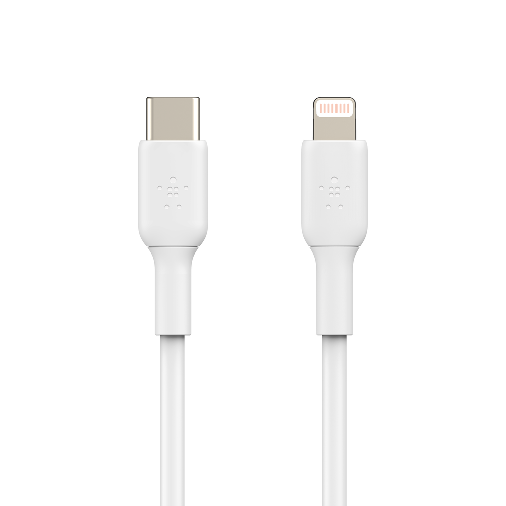 Belkin BoostCharge - Cable Lightning - 24 pin USB-C macho a Lightning macho - 1 m - blanco - suministro de potencia USB (18W) Guatemala