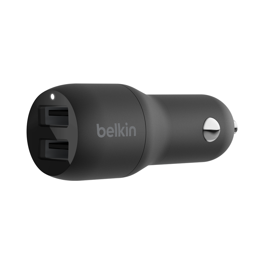 Belkin Dual Charger - Adaptador de corriente para el coche - 24 vatios - 4.8 A - 2 conectores de salida (USB) - negro Guatemala