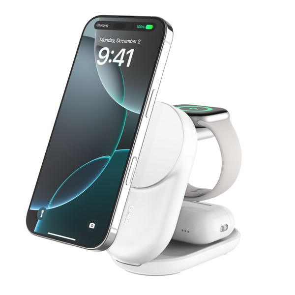 Belkin - Qi2 25W 3 in 1 Compact - Lithium - Para Universal - Compact White Guatemala