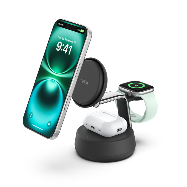 Belkin - Qi2 25W 3 in 1 UltraCharge Pro Magnetic Charging Doc - Lithium - Para Universal Guatemala