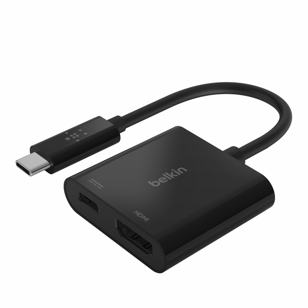 Belkin USB-C to HDMI + Charge Adapter - Adaptador de vídeo - 24 pin USB-C macho a HDMI USB-C (solo alimentación) hembra - negro - compatibilidad con 4K USB Power Delivery (60W) Guatemala