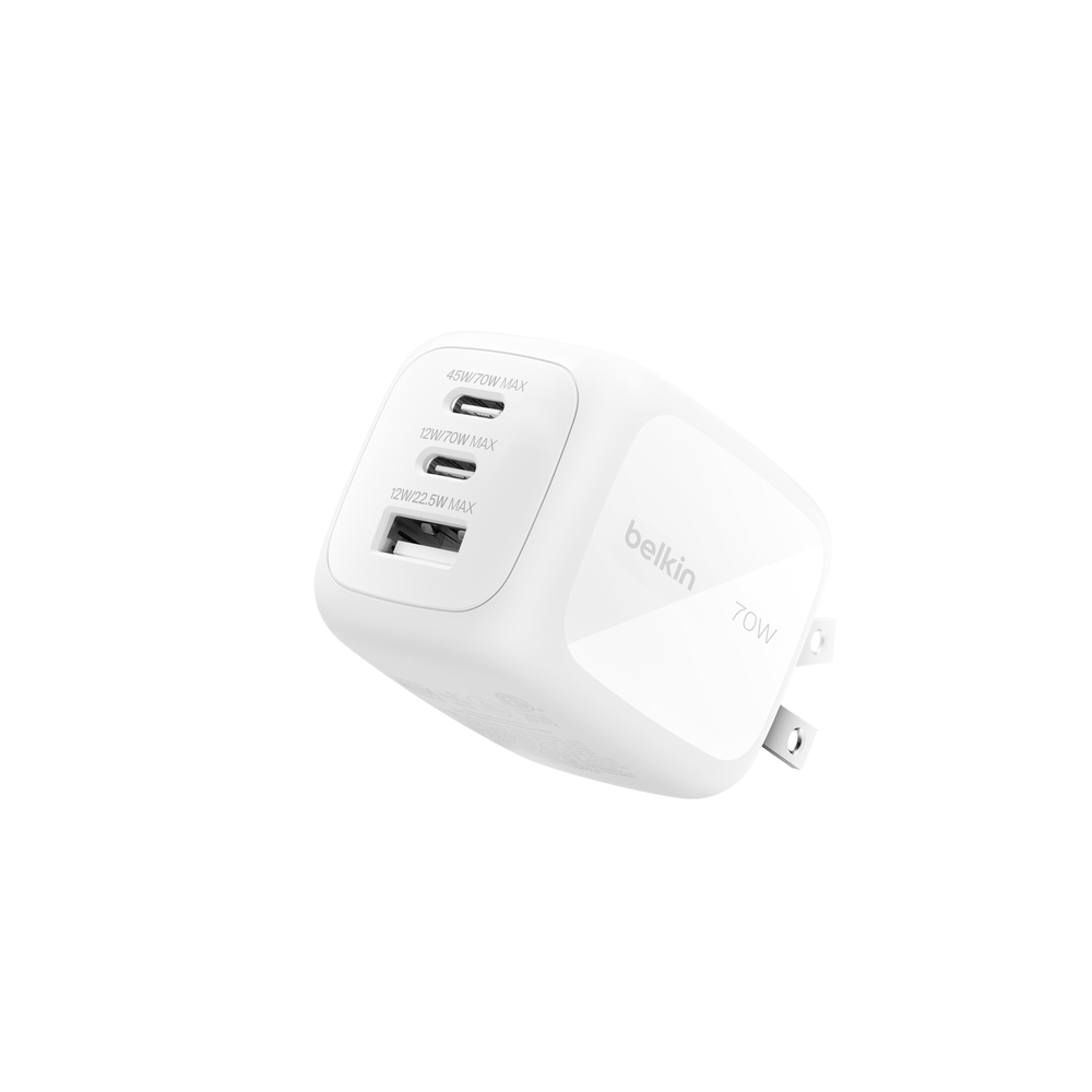 Belkin - Wall Charger - Lithium ion - Para Apple / Samsung phones - 70W USB-C PD PPS 2 USB-C Guatemala