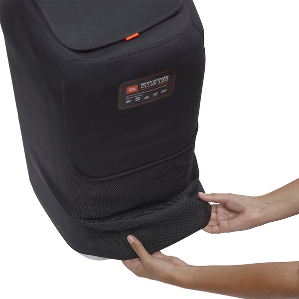 Cuando no estés usando tu JBL PartyBox Club 120 para animar el ambiente guárdalo de forma segura con la funda JBL PartyCover Club 120. Fabricada con el mismo material que un traje de buceo esta funda elegante duradera resistente al polvo y a los rayones es ligera y flexible pero lo suficientemente resistente como para proteger tu PartyBox Club 120 de daños durante el almacenamiento y el transporte. Protege tu inversión en sonido con la funda JBL PartyCover Club 120. Guatemala
