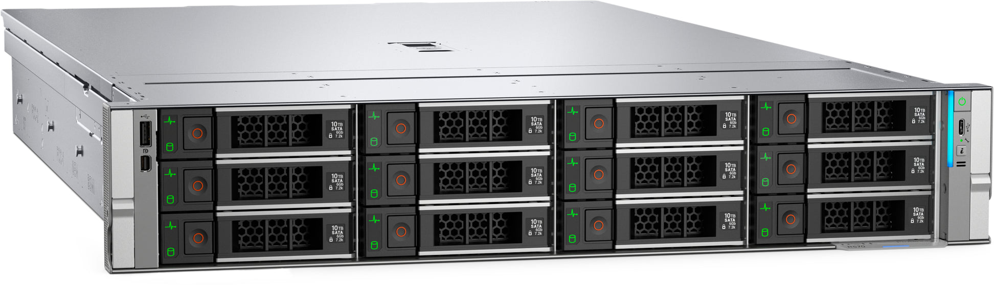 Dell - Server - Rack-mountable - Intel Xeon 6511P - DDR5 SDRAM - 2 TB Hard Drive Capacity - R570 Guatemala