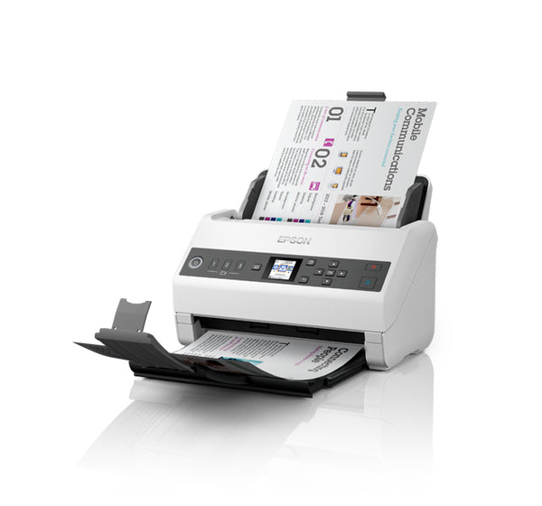 Epson DS-730N - Escáner de documentos - Sensor de imagen de contacto (CIS) - a dos caras - Ledger - 600 ppp x 600 ppp - hasta 40 ppm (mono) / hasta 40 ppm (color) - Alimentador automático de documentos (ADF) (100 hojas) - hasta 6500 exploraciones por día - USB 2.0 Gigabit LAN Guatemala