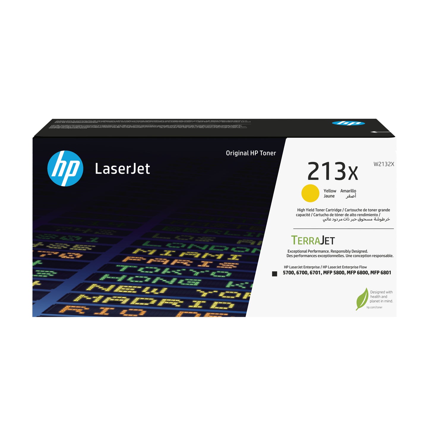 HP 213X - Alto rendimiento - amarillo - original - LaserJet - cartucho de tóner (W2132X) - para Color LaserJet Enterprise 5700dn 6700dn MFP 6800dn Guatemala