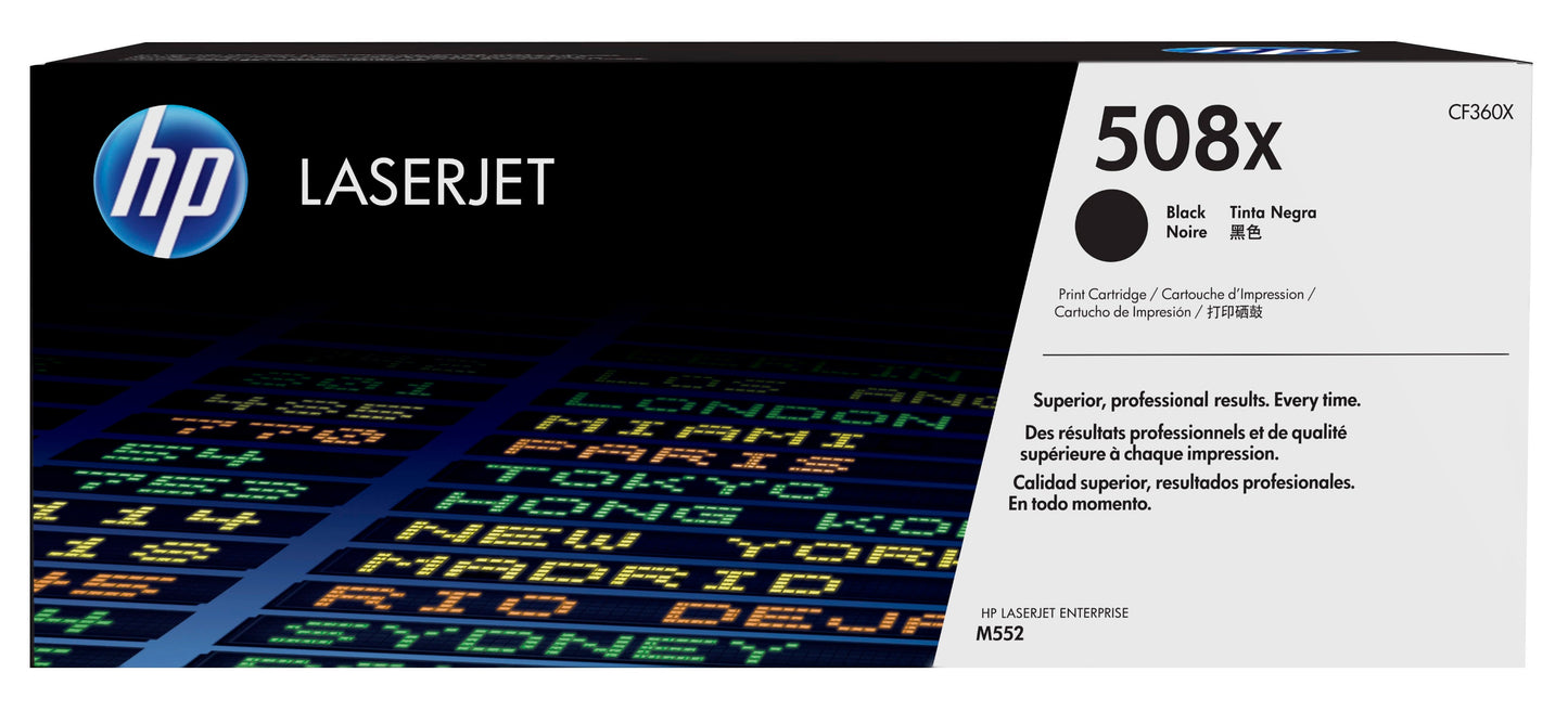 HP 508X - Alto rendimiento - negro - original - LaserJet - cartucho de tóner (CF360X) - para Color LaserJet Enterprise MFP M577; LaserJet Enterprise Flow MFP M577 Guatemala