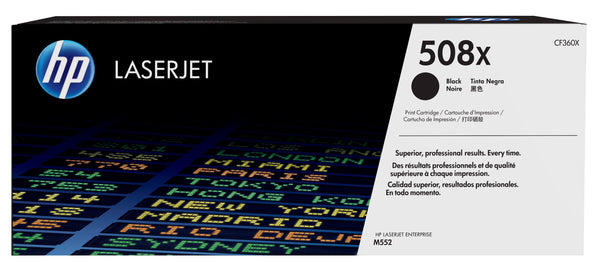 HP 508X - Alto rendimiento - negro - original - LaserJet - cartucho de tóner (CF360X) - para Color LaserJet Enterprise MFP M577; LaserJet Enterprise Flow MFP M577 Guatemala
