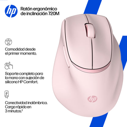 HP - 720M - Mouse - Bluetooth - Wireless - Pink - Tilt Ergonomic Guatemala