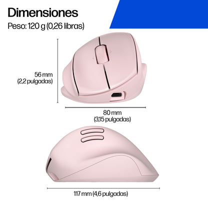 HP - 720M - Mouse - Bluetooth - Wireless - Pink - Tilt Ergonomic Guatemala