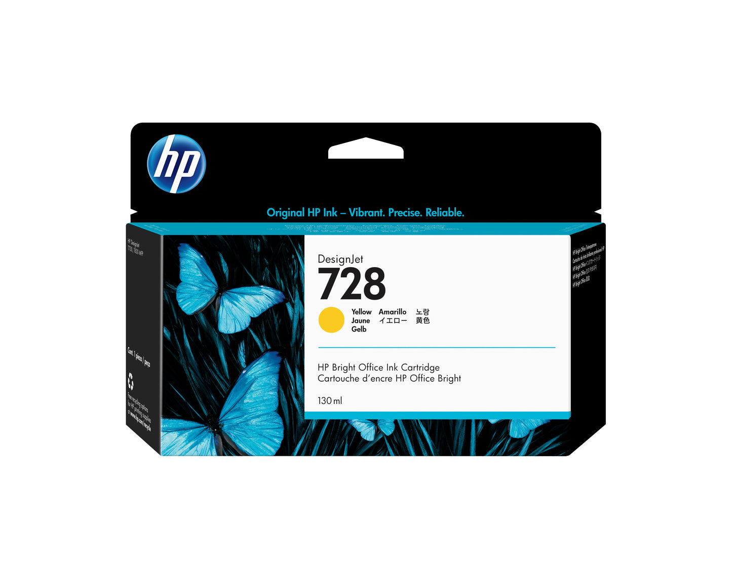 HP 728 - 130 ml - amarillo - original - DesignJet - cartucho de tinta - para DesignJet T730 T830 Guatemala