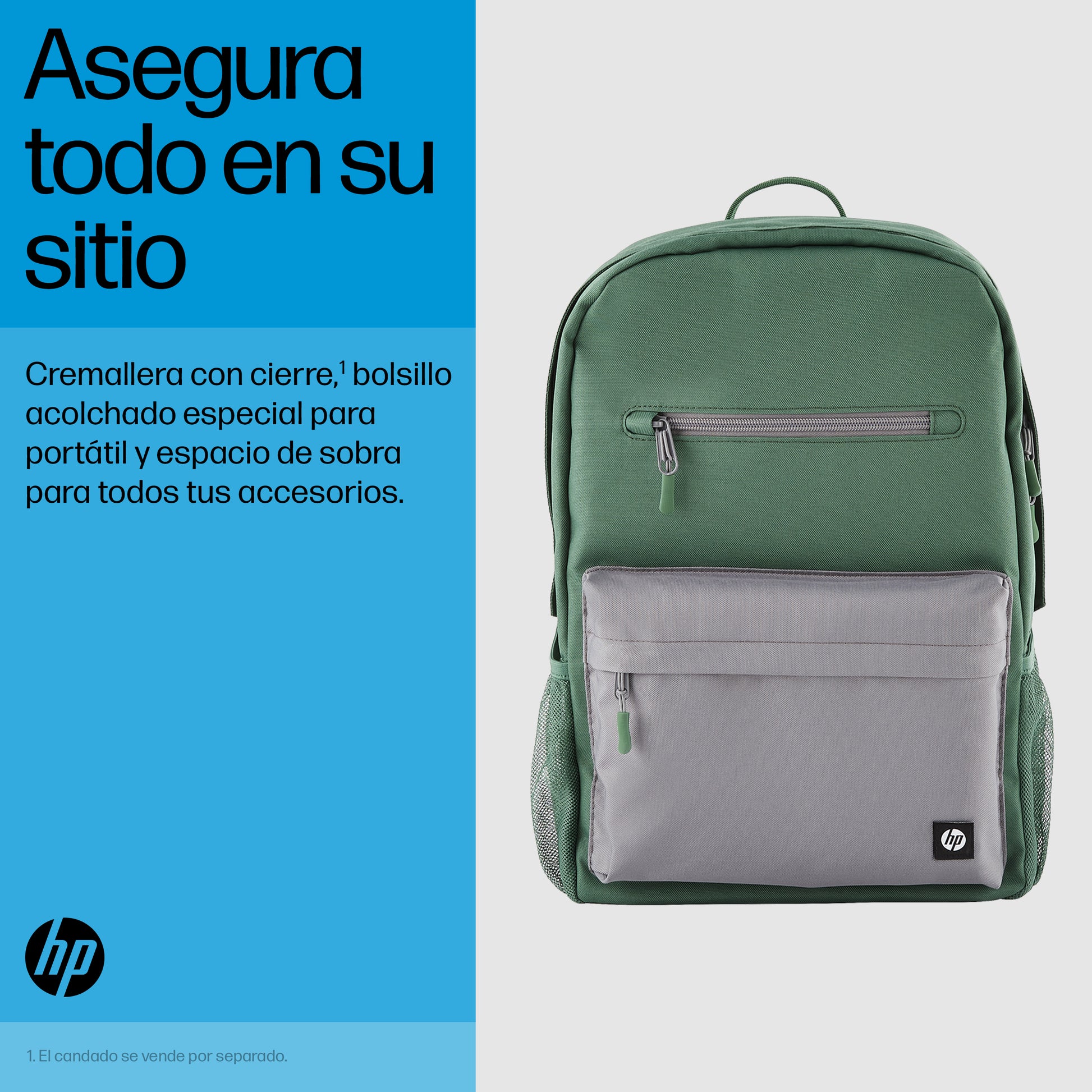 HP - Campus - mochila para transporte de portátil - 15.6\" - gris verde Guatemala