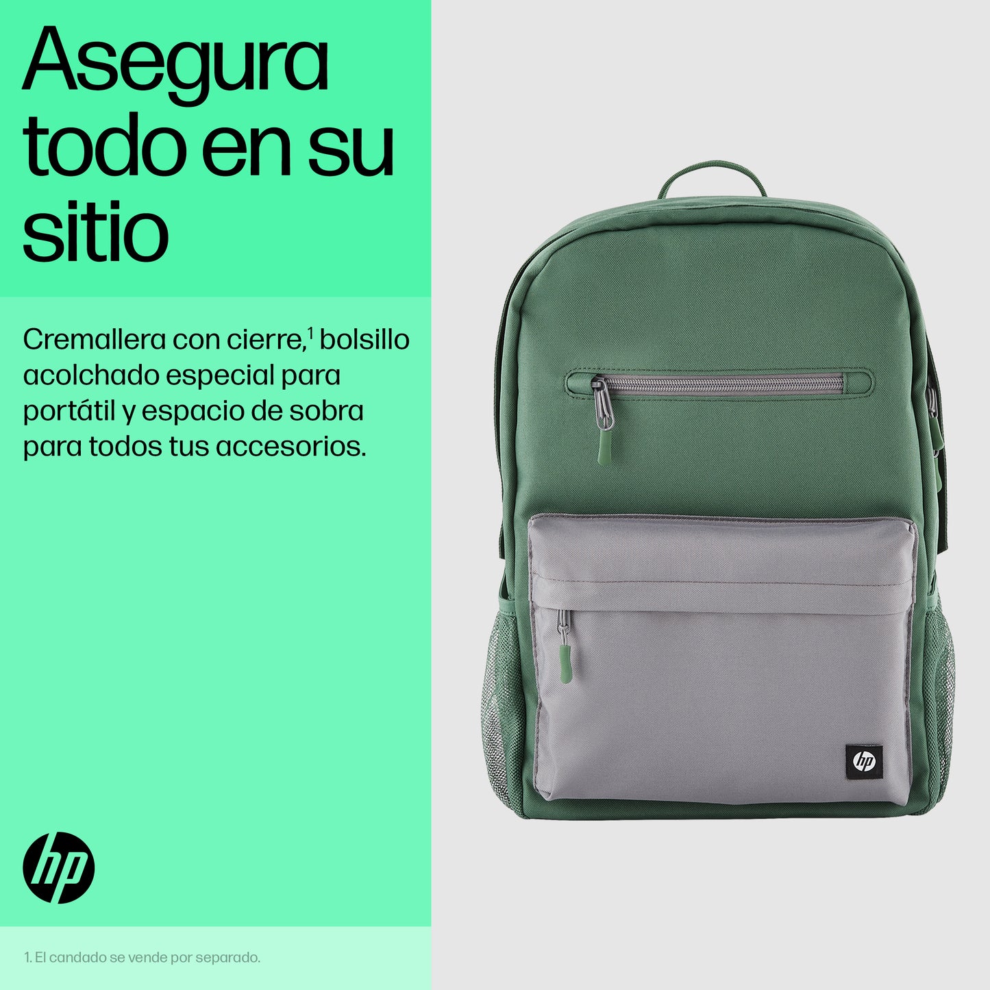 HP - Campus - mochila para transporte de portátil - 15.6\" - gris verde Guatemala