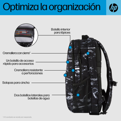 HP - Campus XL - mochila para transporte de portátil - 16.1" - mármol piedra Guatemala