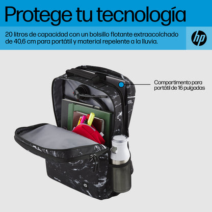 HP - Campus XL - mochila para transporte de portátil - 16.1" - mármol piedra Guatemala
