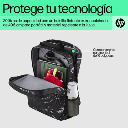 HP - Campus XL - mochila para transporte de portátil - 16.1" - mármol piedra Guatemala