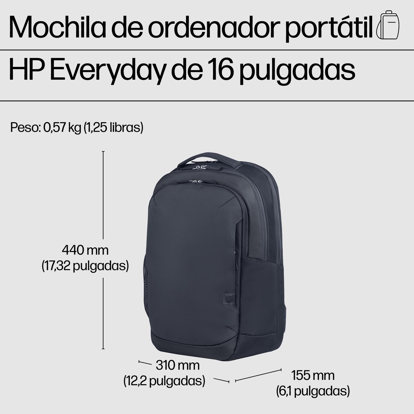 HP - Carrying backpack - 16" - Gray - A08JXAA Guatemala