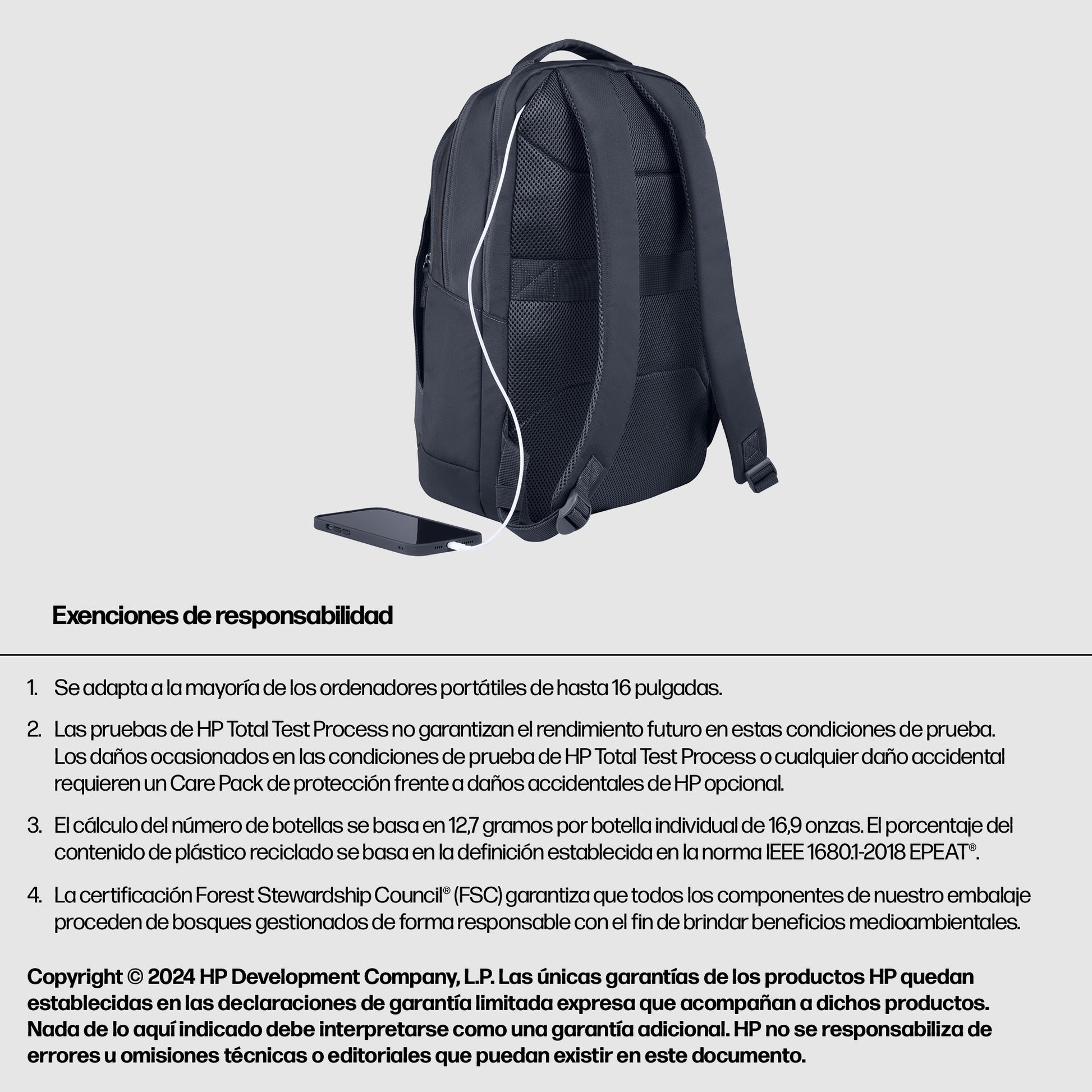 HP - Carrying backpack - 16" - Gray - A08JXAA Guatemala