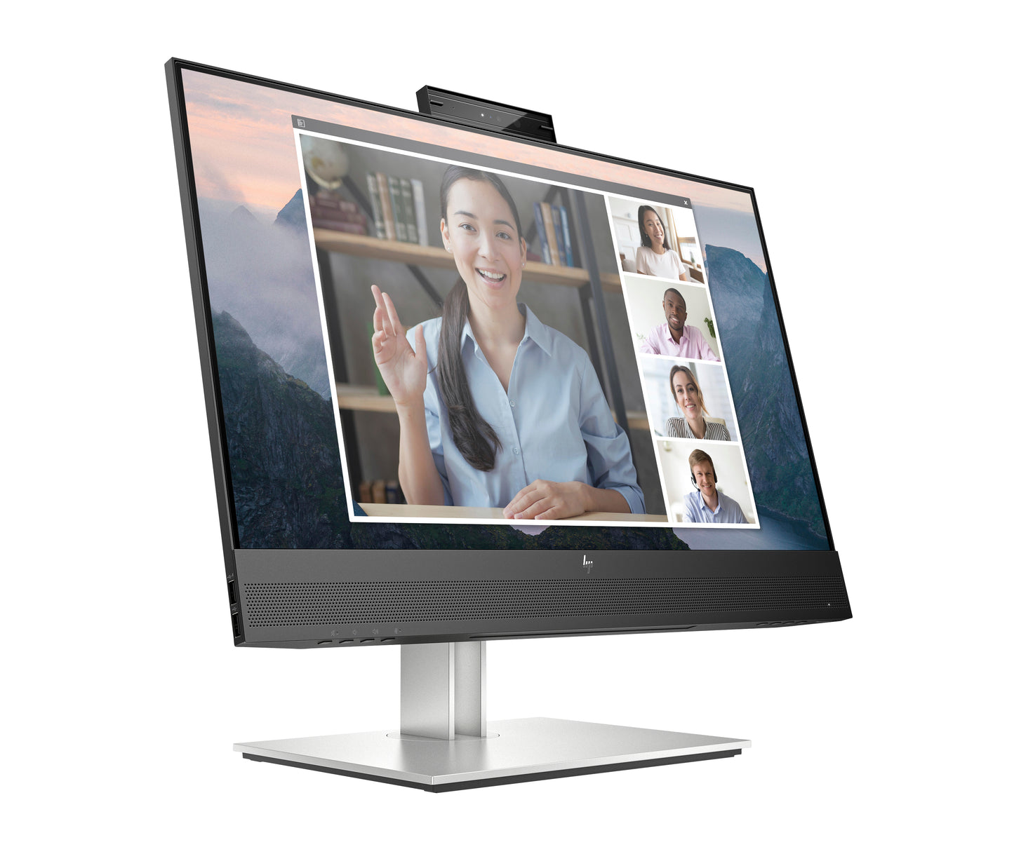 HP E24mv G4 Conferencing Monitor - E-Series - monitor LED - 23.8\" - 1920 x 1080 Full HD (1080p) @ 60 Hz - IPS - 250 cd/m² - 1000:1 - 5 ms - HDMI VGA DisplayPort - altavoces - plata cabezal negro Guatemala