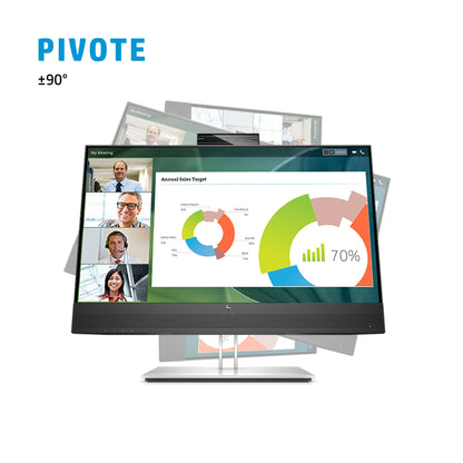 HP E24mv G4 Conferencing Monitor - E-Series - monitor LED - 23.8\" - 1920 x 1080 Full HD (1080p) @ 60 Hz - IPS - 250 cd/m² - 1000:1 - 5 ms - HDMI VGA DisplayPort - altavoces - plata cabezal negro Guatemala