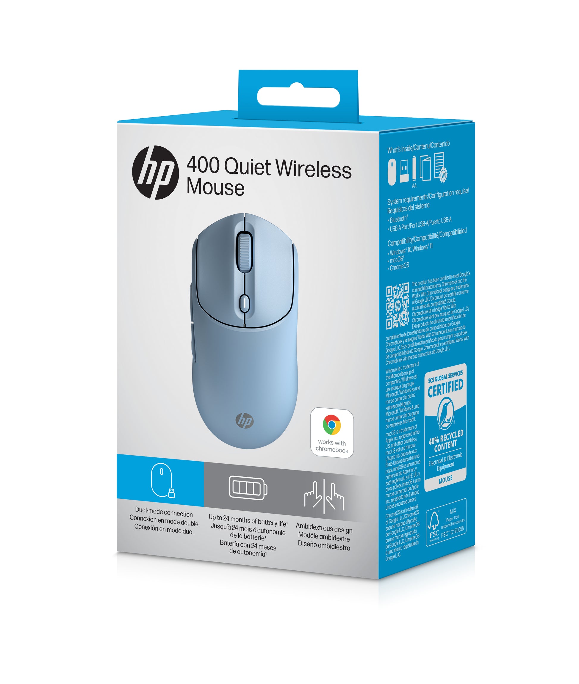 HP - Mouse - Wireless - 400 Quiet Blue Wireless Mouse Guatemala
