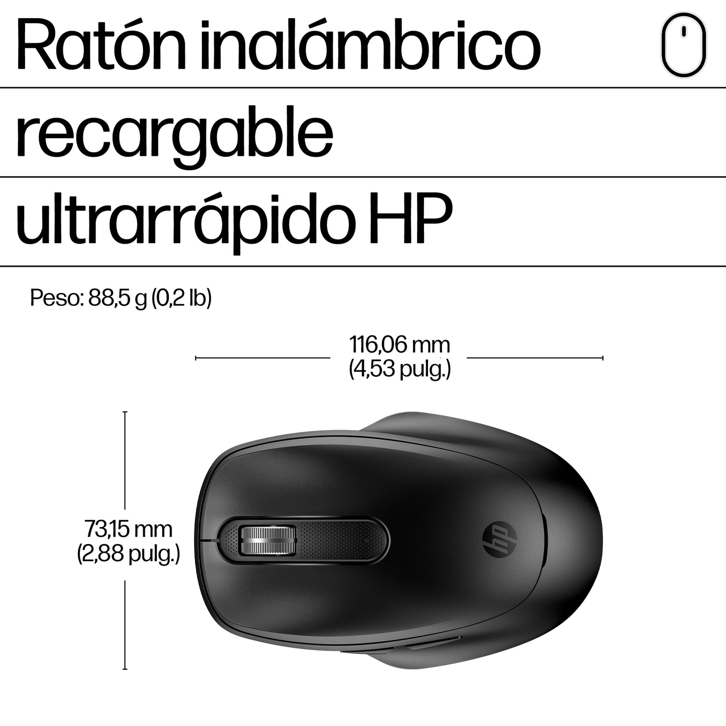 HP - Mouse - Wireless - 9C2F6AA#ABA Guatemala