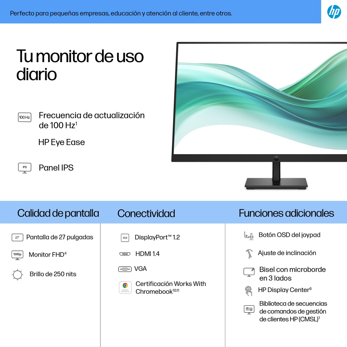 HP S3 Pro - 27" - 1920 x 1080 - IPS - DisplayPort / HDMI - 100Hz Guatemala