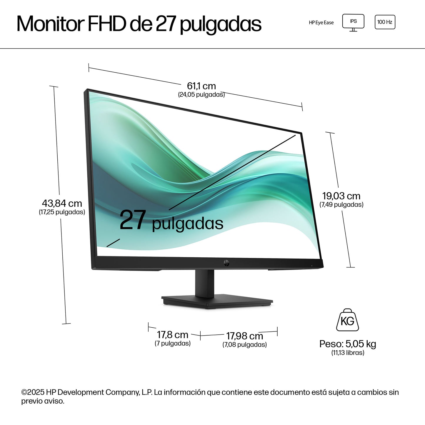HP S3 Pro - 27" - 1920 x 1080 - IPS - DisplayPort / HDMI - 100Hz Guatemala