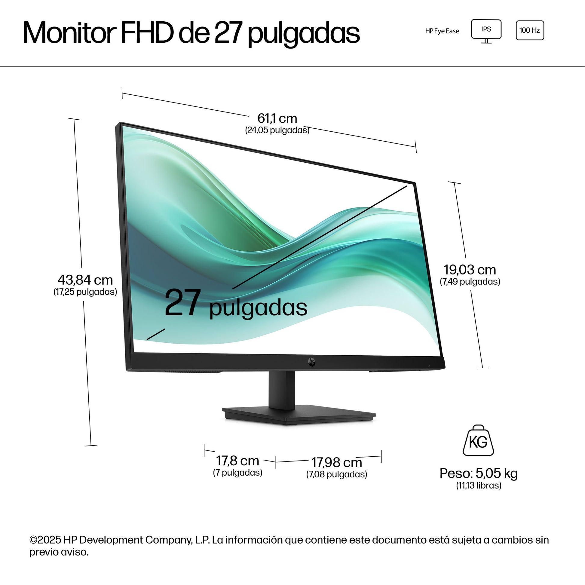 HP S3 Pro - 27" - 1920 x 1080 - IPS - DisplayPort / HDMI - 100Hz Guatemala