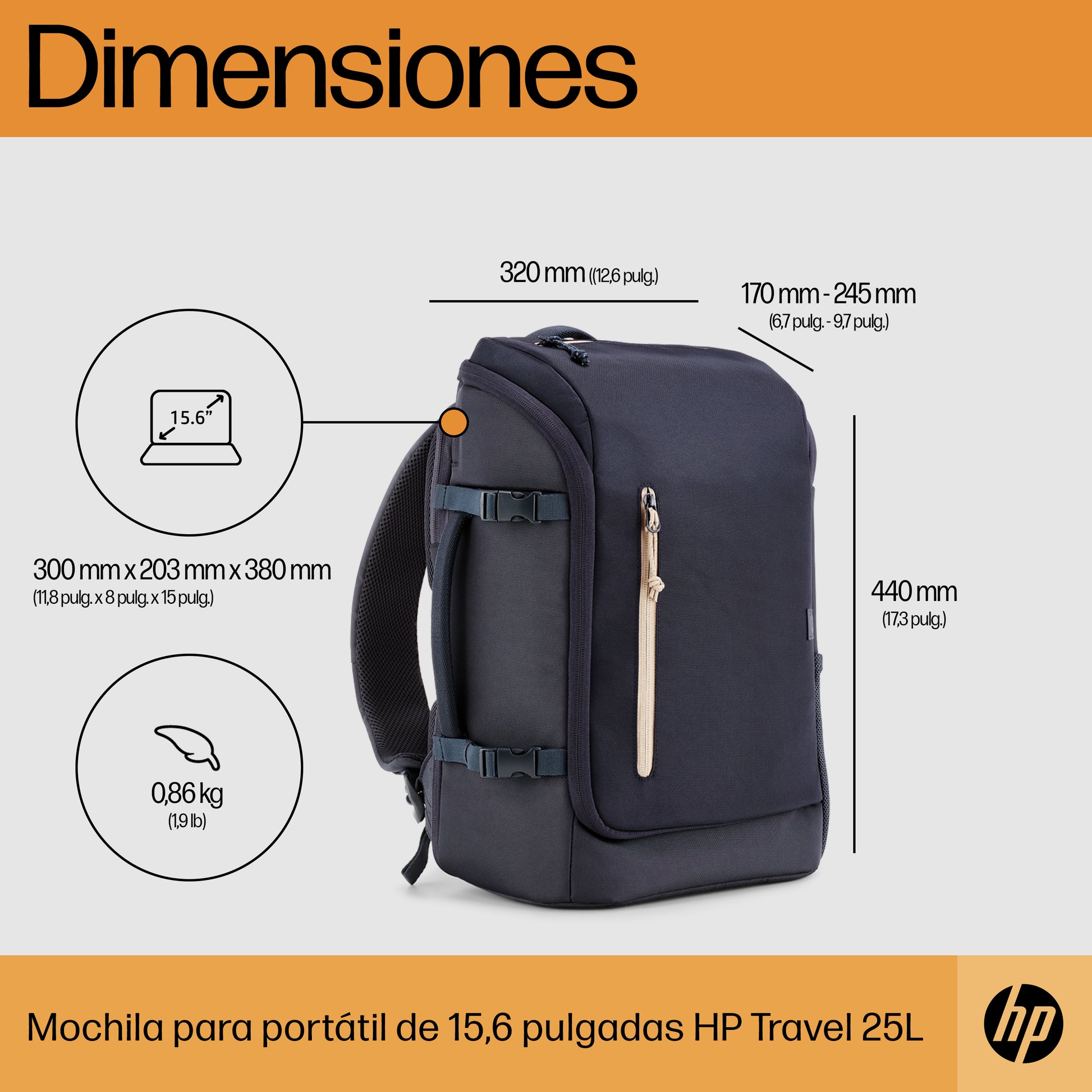 HP Travel - Mochila para transporte de portátil - hasta 156\" - hierro forjado - para Victus by HP Laptop 15 Laptop 15 15s Pavilion x360 Laptop Pro x360 Guatemala